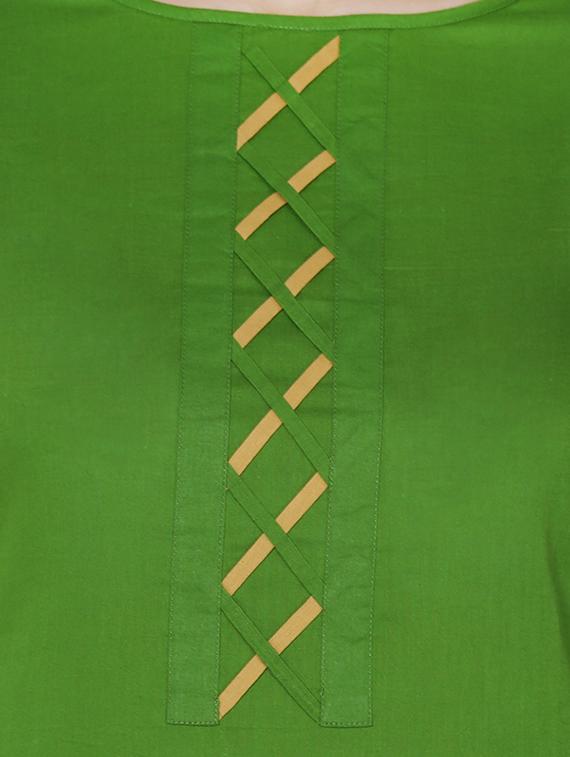 Straight criss-cross bell sleeves kurta - 15620258 - Zoom Image - 4