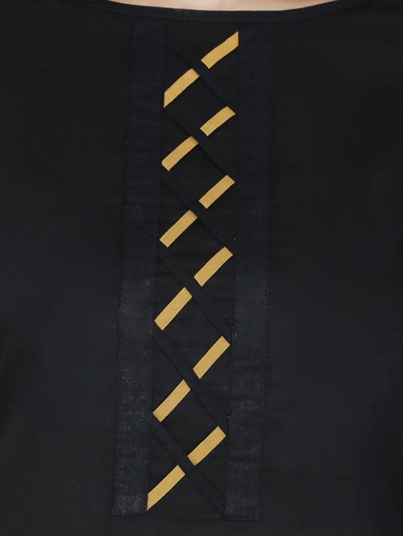 Straight criss-cross bell sleeves kurta - 15620260 - Zoom Image - 4