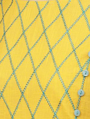 Crisscross embroidered kurta with palazzo set - 15620741 - Standard Image - 4