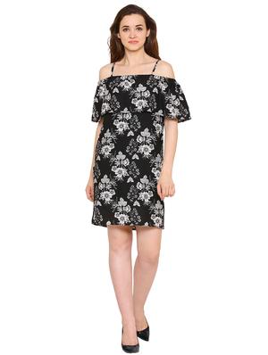 overlay floral a-line dress - 15620826 - Standard Image - 4