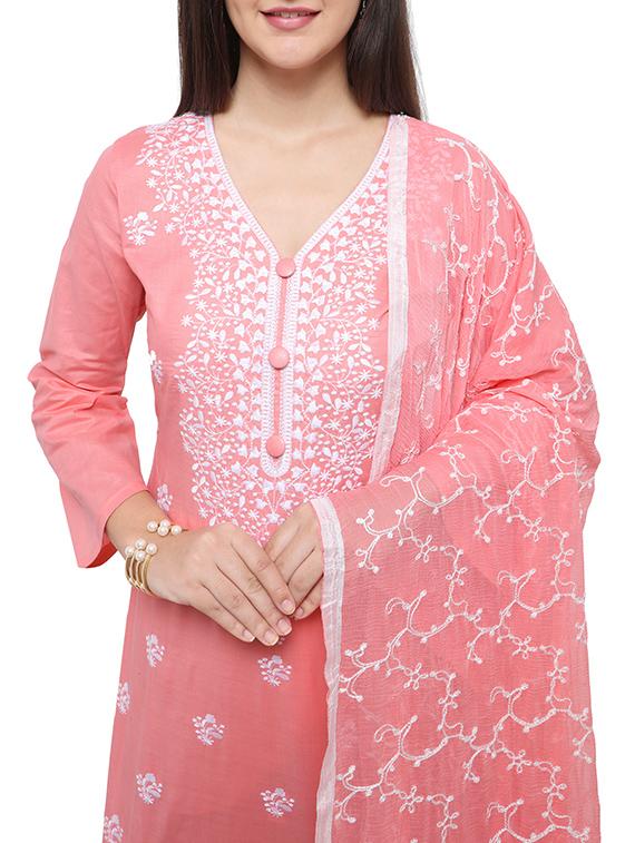 Embroidered unstitched churidaar suit - 15620829 - Zoom Image - 4