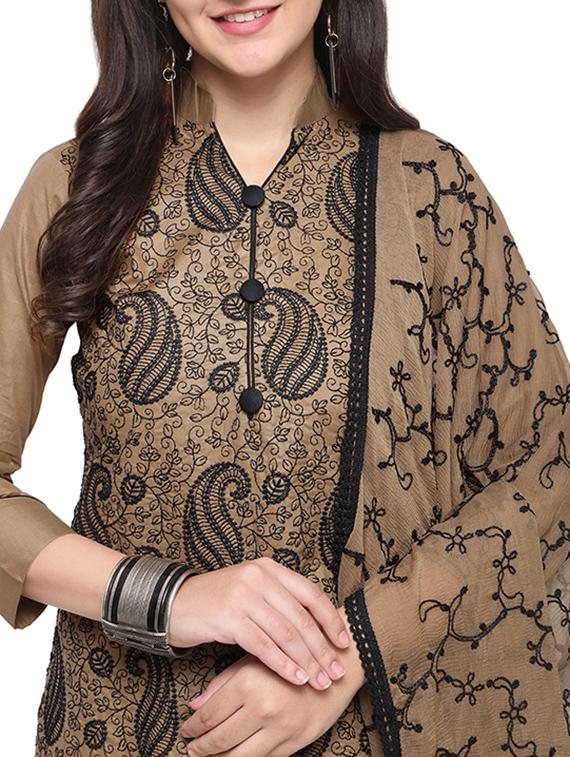 Embroidered unstitched pant suit - 15620835 - Zoom Image - 4