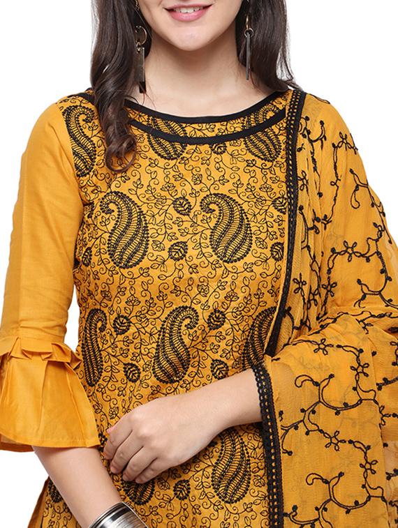 Embroidered unstitched pant suit - 15620836 - Zoom Image - 4