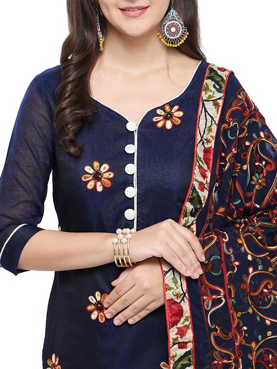 Embroidered unstitched pant suit - 15620838 - Zoom Image - 4