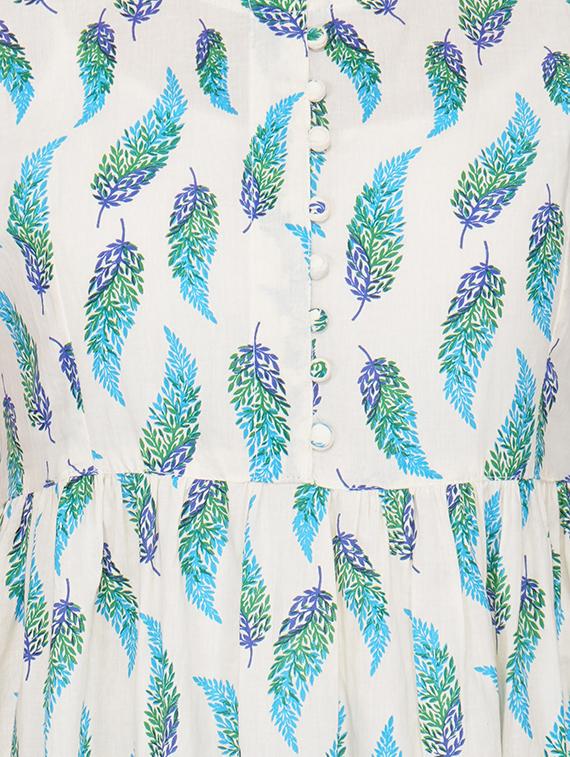 Flared printed draw code kurta - 15620852 - Zoom Image - 4