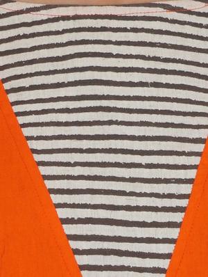 Orange a-line stripes yoke kurta - 15620859 - Standard Image - 4