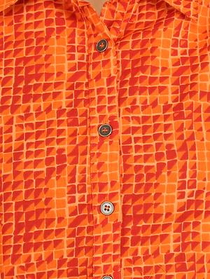 button detail gathered waist dress - 15620868 - Standard Image - 4