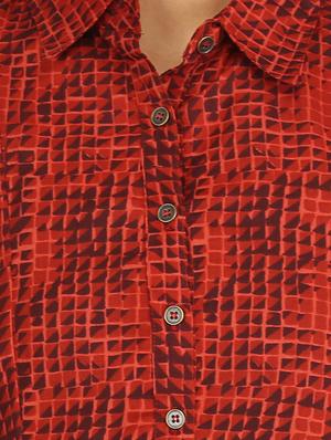 button detail gathered waist dress - 15620869 - Standard Image - 4