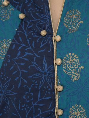 A-line foil print kurta - 15621076 - Standard Image - 4