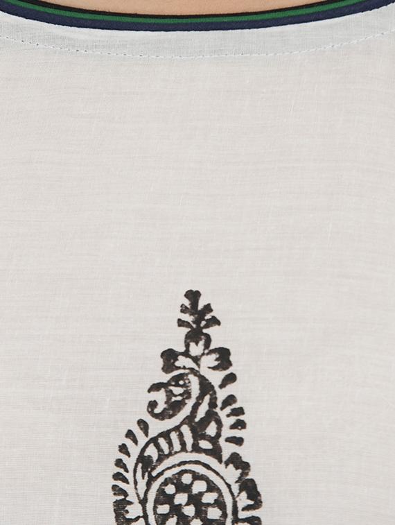 Block print straight kurta - 15621081 - Zoom Image - 4