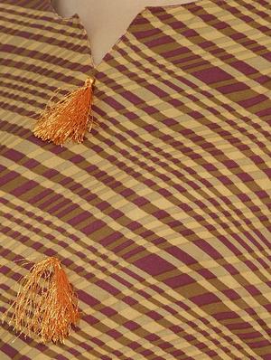 Checkered Straight slit kurta with tassels - 15621083 - Standard Image - 4