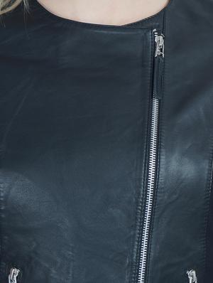 Asymmetric zip up leather jacket - 15621157 - Standard Image - 4