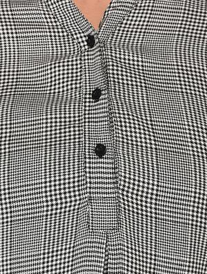 button detail glen plaid tunic - 15621204 - Standard Image - 4