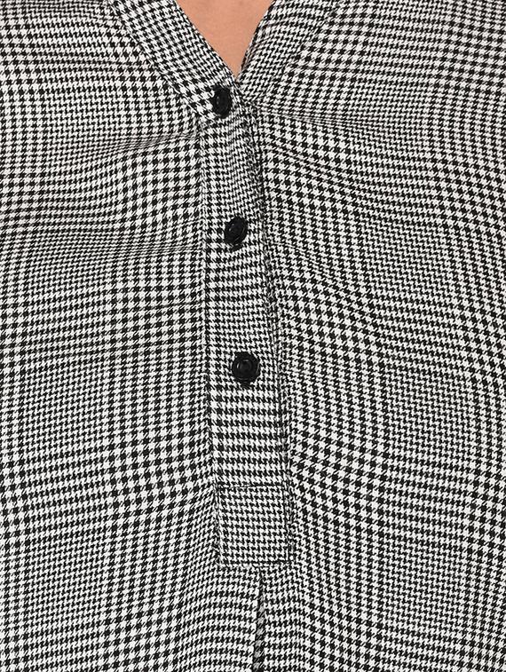 button detail glen plaid tunic - 15621204 - Zoom Image - 4