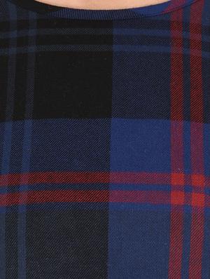 round neck plaid tunic - 15621208 - Standard Image - 4