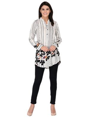 contrast yoke button detail tunic - 15621210 - Standard Image - 4