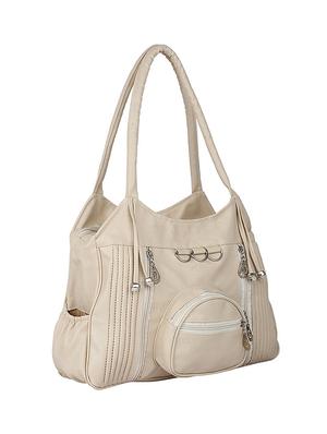 beige leatherette (pu) regular handbag - 15621248 - Standard Image - 4