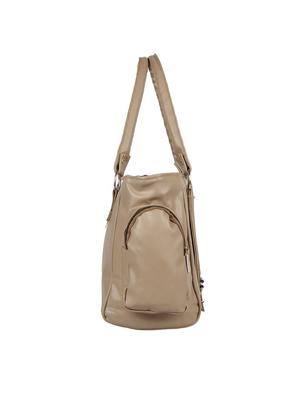beige leatherette (pu) regular handbag - 15621251 - Standard Image - 4