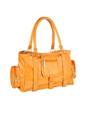 orange leatherette (pu) regular handbag - 15621254 - Standard Image - 4