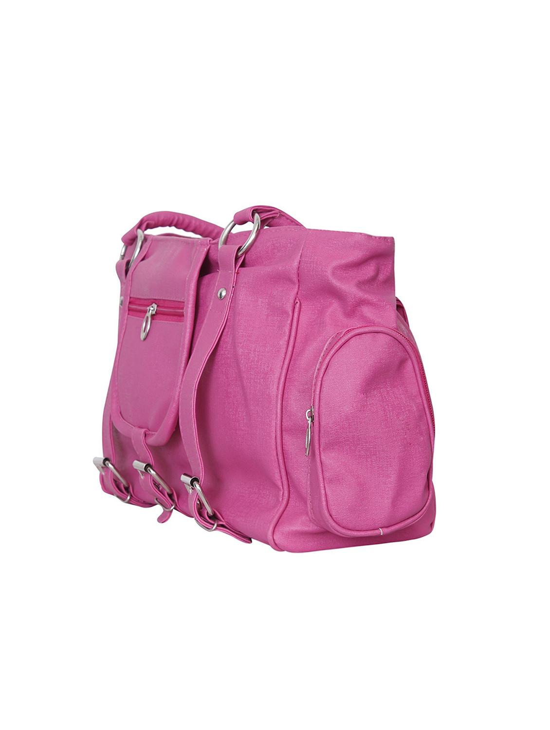 pink leatherette (pu) regular handbag - 15621255 - Zoom Image - 4