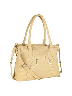 beige leatherette (pu) regular handbag - 15621257 - Standard Image - 4