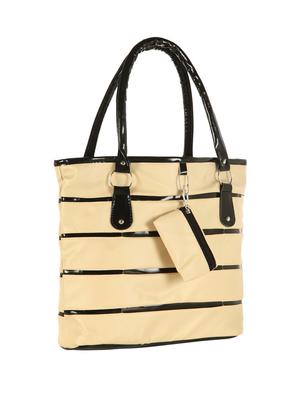 beige leatherette (pu) regular handbag - 15621261 - Standard Image - 4