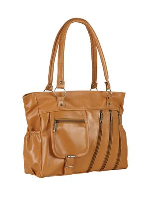 brown leatherette (pu) regular handbag - 15621288 - Standard Image - 4