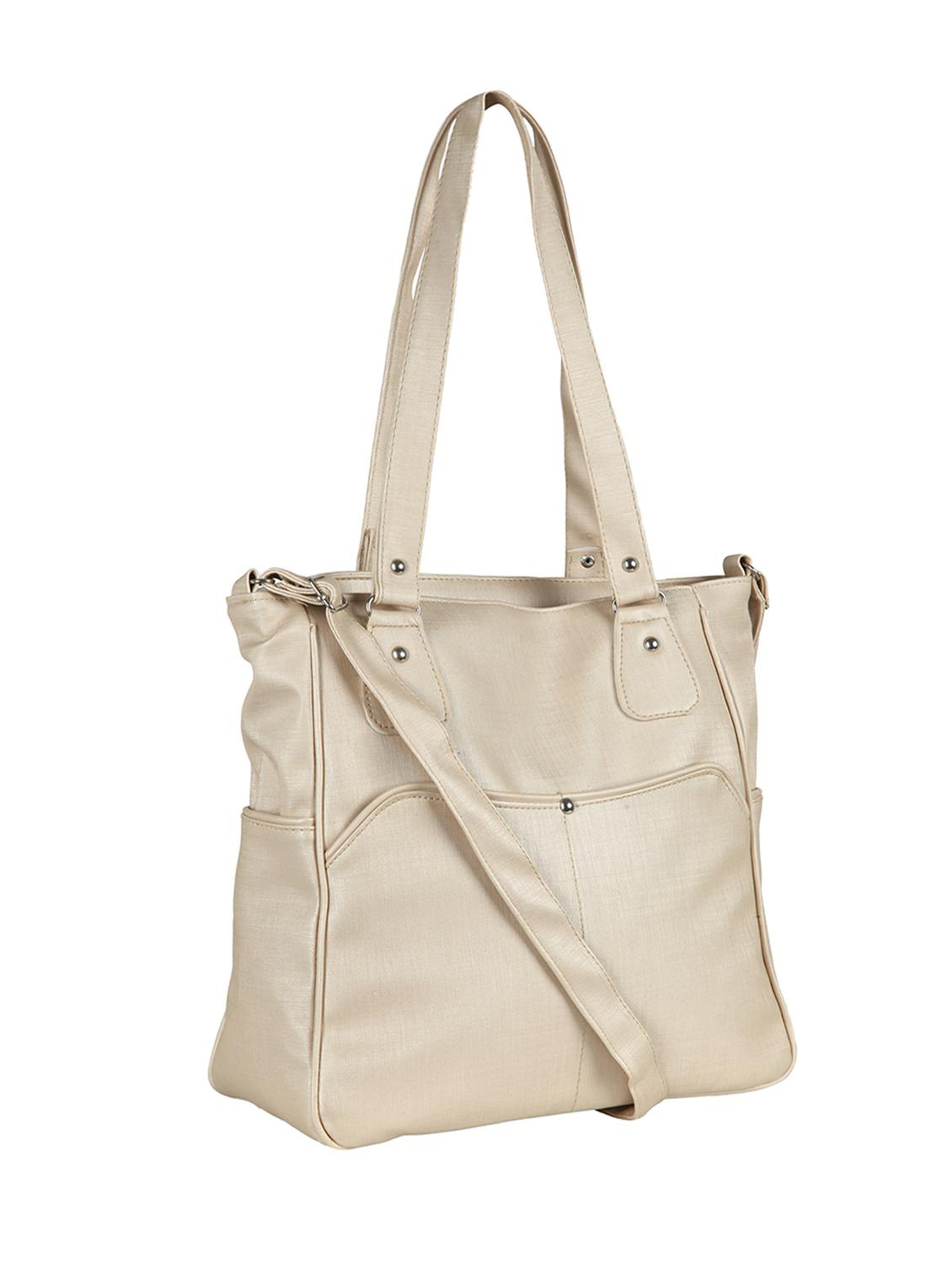 beige leatherette (pu) regular handbag - 15621295 - Zoom Image - 4