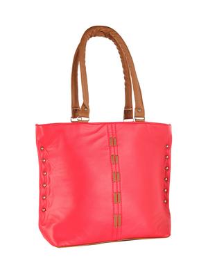 pink leatherette (pu) regular handbag - 15621318 - Standard Image - 4