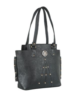 black leatherette (pu) regular handbag - 15621322 - Standard Image - 4