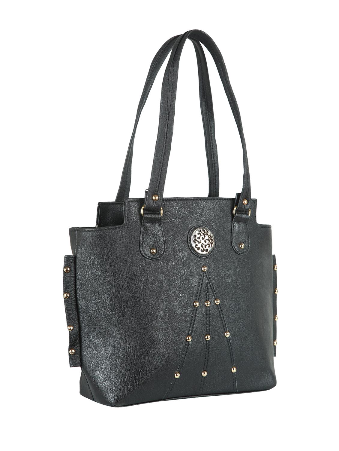 black leatherette (pu) regular handbag - 15621322 - Zoom Image - 4