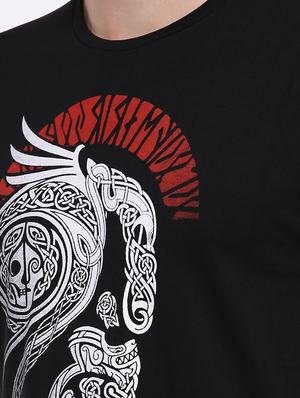 black cotton front print tshirt - 15621444 - Standard Image - 4