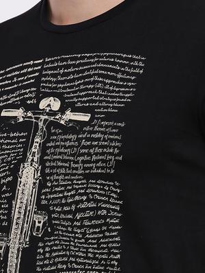 black cotton front print tshirt - 15621445 - Standard Image - 4