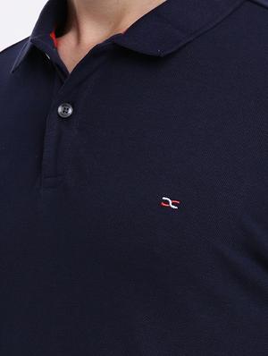 dark blue cotton polo t-shirt - 15621454 - Standard Image - 4