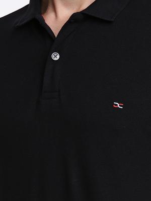 black cotton polo t-shirt - 15621457 - Standard Image - 4