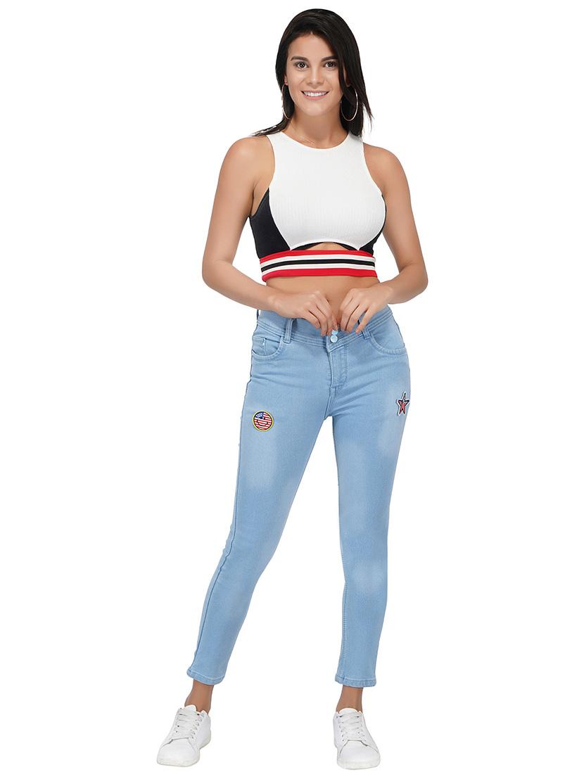 graphic patch stone washed jeans - 15621463 - Zoom Image - 4