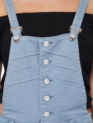 button detail distress dungaree - 15621480 - Standard Image - 4
