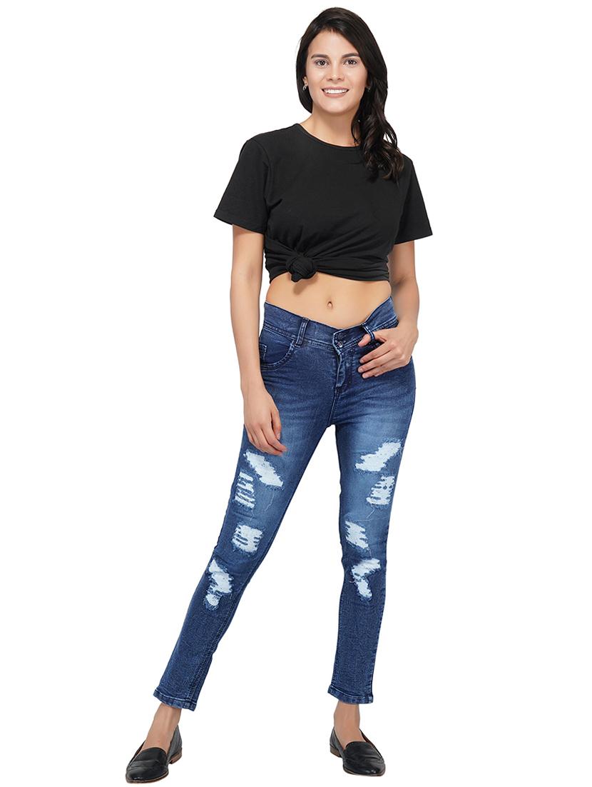 ankle length distress jeans - 15621487 - Zoom Image - 4
