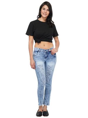 mid rise acid wash distress jeans - 15621492 - Standard Image - 4