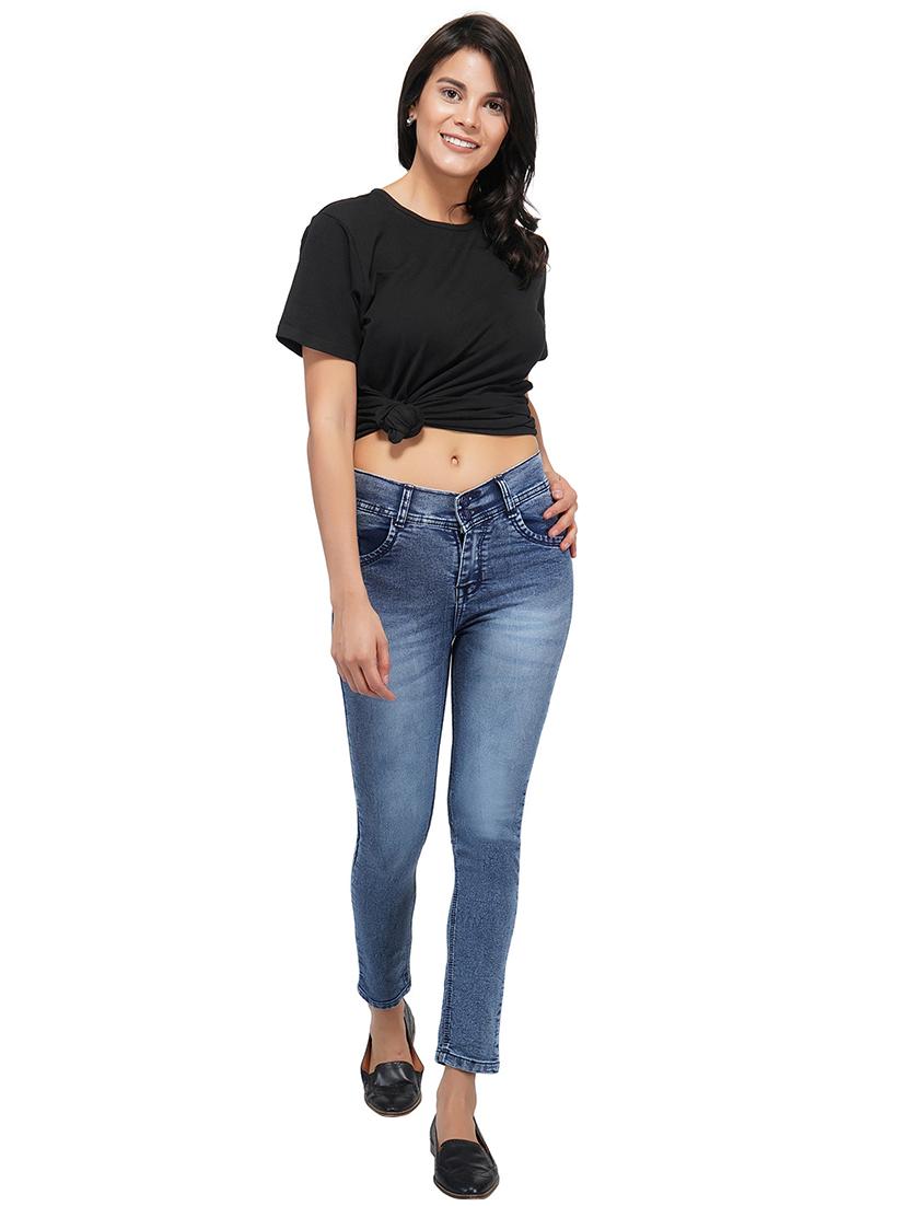 ankle length stone wash jeans - 15621494 - Zoom Image - 4