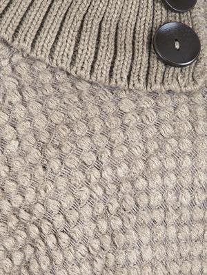 fringed edge button detail poncho - 15621631 - Standard Image - 4