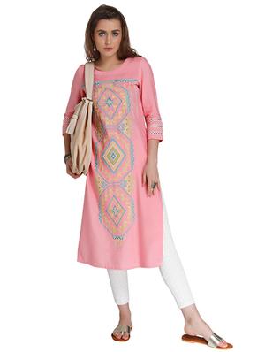 Embroidered straight kurta - 15621804 - Standard Image - 4
