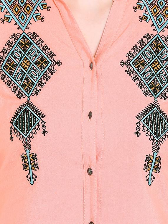 Embroidered straight kurta - 15621806 - Zoom Image - 4