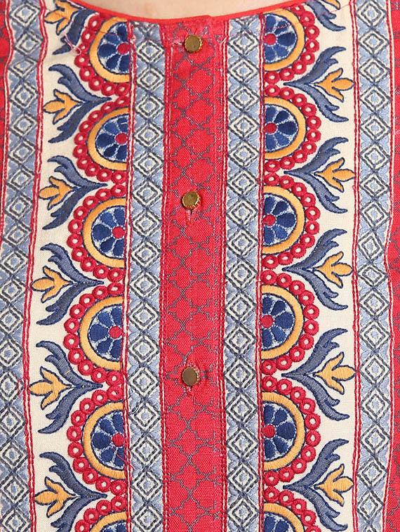 Straight printed kurta - 15621814 - Zoom Image - 4