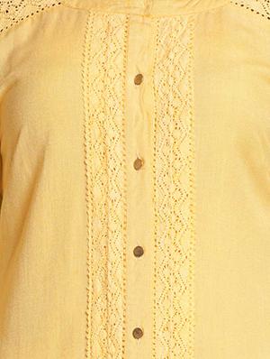Straight solid lace kurta - 15621815 - Standard Image - 4