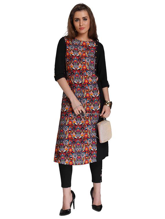 A-line printed kurta - 15621817 - Zoom Image - 4