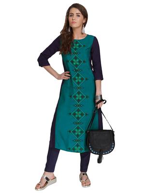Straight embroidered kurta - 15621821 - Standard Image - 4