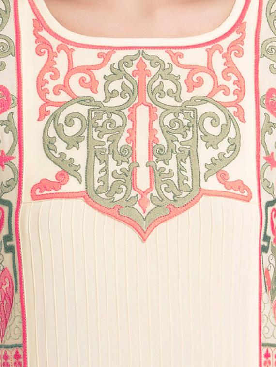 Straight embroidered pintucks kurta - 15621826 - Zoom Image - 4