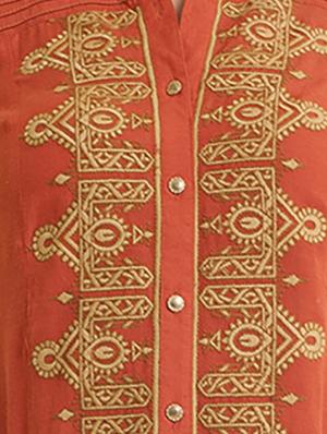 Embroidered straight kurta - 15621834 - Standard Image - 4