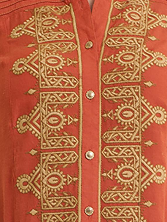 Embroidered straight kurta - 15621834 - Zoom Image - 4